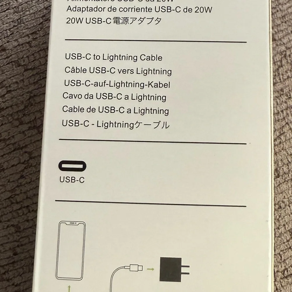 20W USB-C Wall Charger & USB-C to Lightning Cable Set | New in Box